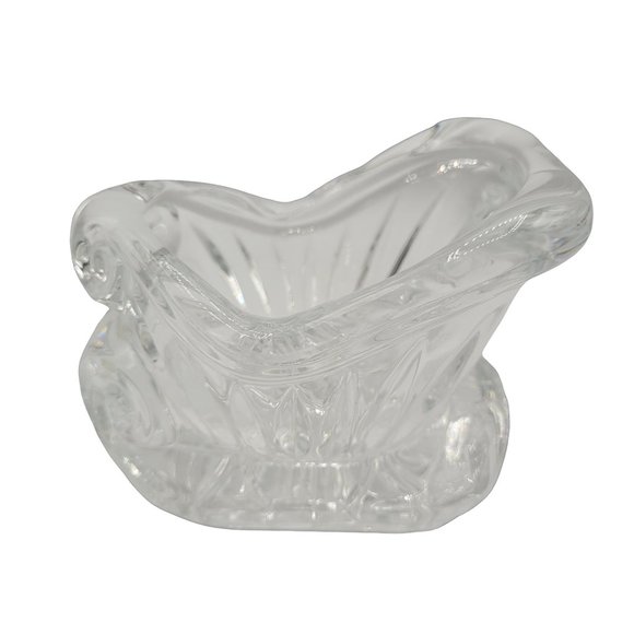 Santa Sleigh 24% St George Lead Crystal Vintage Candy Dish Decor - Picture 2 of 8